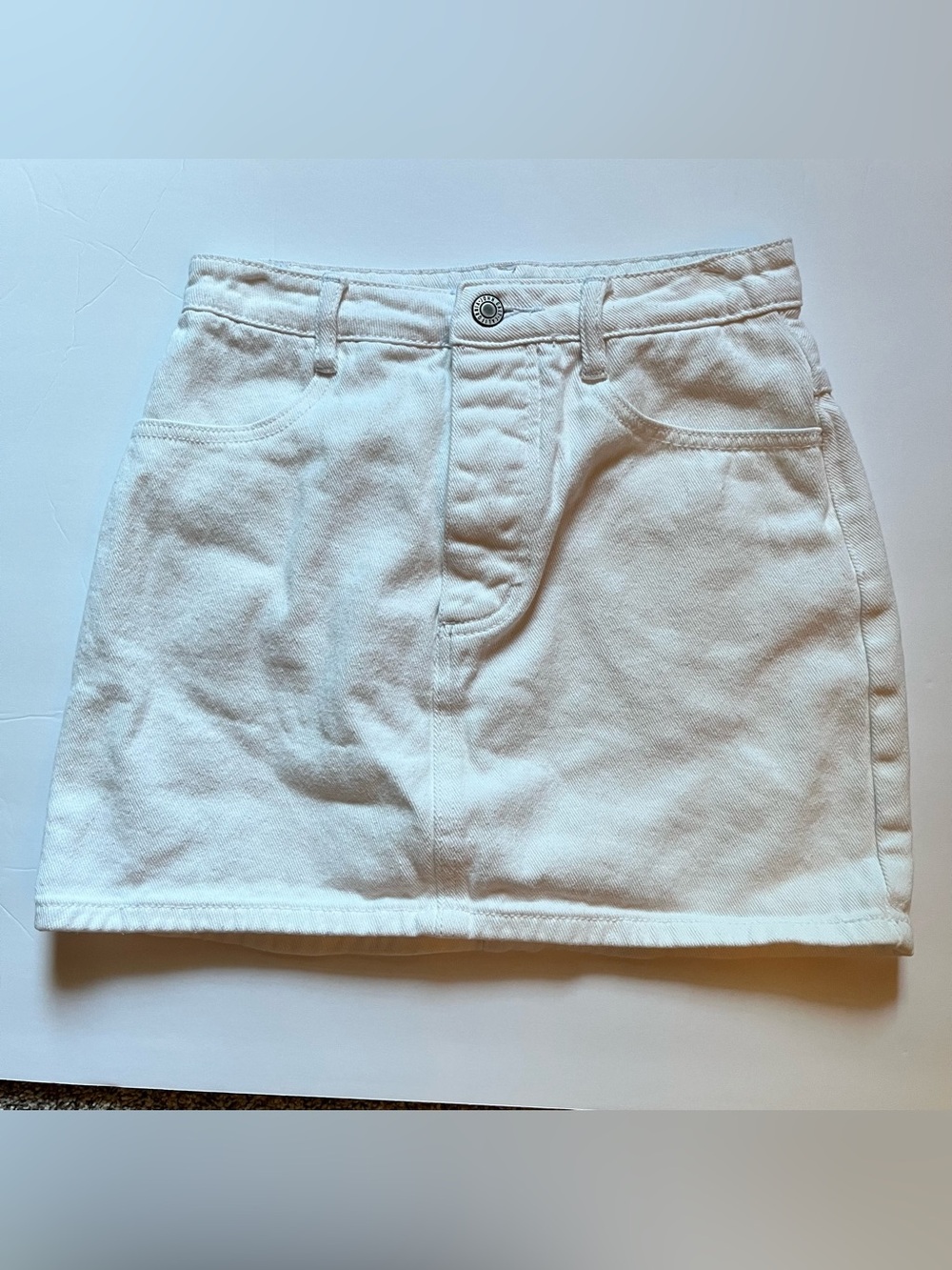 J. Galt Crisp White Denim Mini Skirt Junior Small